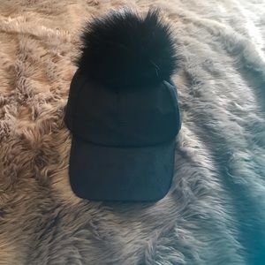 Vera New York Baseball Cap with Fur Pompom